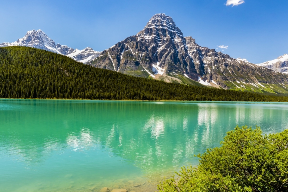 Mount Chephren, Upper Waterfowl Lake, Icefields Parkway, Banff National Park, Alberta, Canada,
